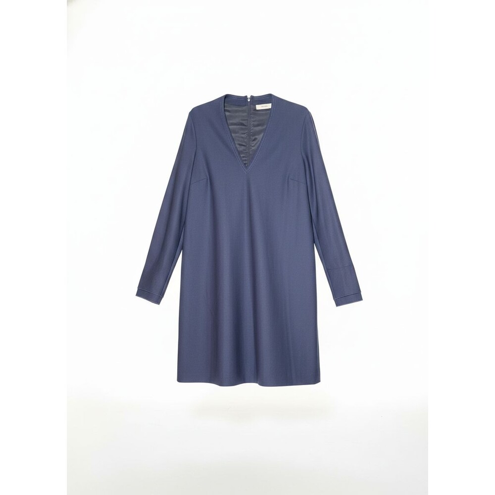 Mauro Grifoni Women's Navy Long Sleeve Formal Midi Dress Size 40 NWT